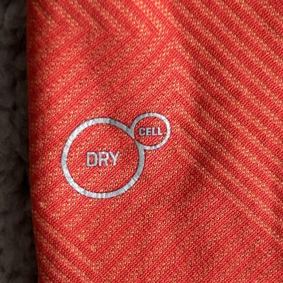 PUMA Polo Shirt Mens Medium Orange Stripes Cool Cell Golf Sport Lifestyle - Picture 15 of 16